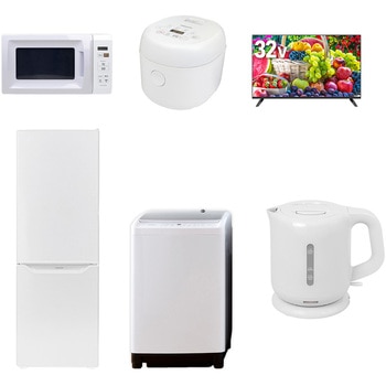 【家電セット】6点セット (8kg洗濯機 173L冷蔵庫 電子レンジ 炊飯器 32型液晶テレビ 電気ケトル) YAMAZEN(山善)