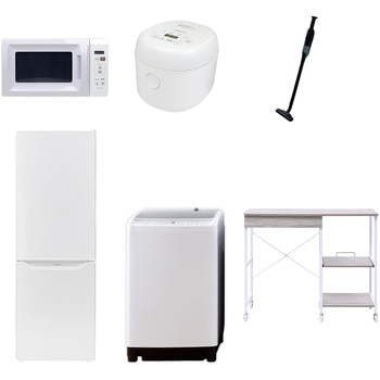 【家電セット】6点セット (8kg洗濯機 173L冷蔵庫 電子レンジ 炊飯器 軽量クリーナー レンジラック) YAMAZEN(山善)