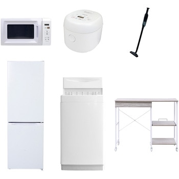 【家電セット】6点セット (6kg洗濯機 157L冷蔵庫 電子レンジ 炊飯器 軽量クリーナー レンジラック) YAMAZEN(山善)