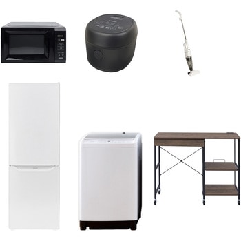 【家電セット】6点セット (8kg洗濯機 173L冷蔵庫 電子レンジ 炊飯器 スティッククリーナー レンジラック) YAMAZEN(山善)