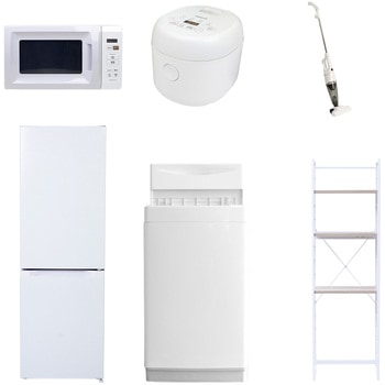 【家電セット】6点セット (6kg洗濯機 157L冷蔵庫 電子レンジ 炊飯器 スティッククリーナー 家電収納ラック) YAMAZEN(山善)
