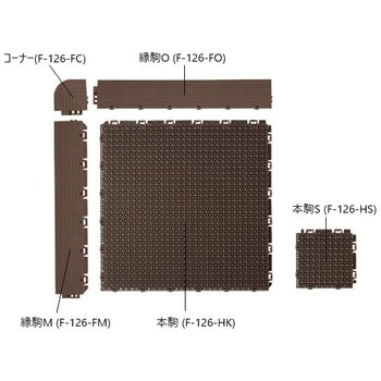 F-126-HK コンドル (風除室用マット)ブイステップマット13 本駒 グレー