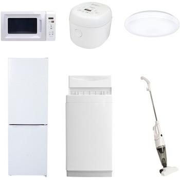 【家電セット】6点セット (6kg洗濯機 157L冷蔵庫 電子レンジ 炊飯器 シーリングライト スティッククリーナー) YAMAZEN(山善)