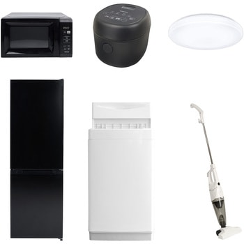 【家電セット】6点セット (6kg洗濯機 157L冷蔵庫 電子レンジ 炊飯器 シーリングライト スティッククリーナー) YAMAZEN(山善)