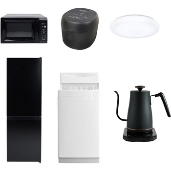 【家電セット】6点セット (6kg洗濯機 157L冷蔵庫 電子レンジ 炊飯器 シーリングライト 温調ケトル) YAMAZEN(山善)