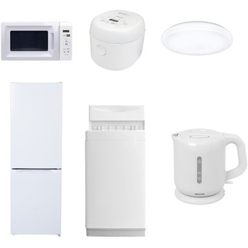 【家電セット】6点セット (6kg洗濯機 157L冷蔵庫 電子レンジ 炊飯器 シーリングライト 電気ケトル) YAMAZEN(山善)