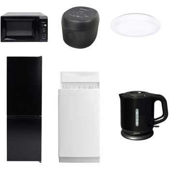 【家電セット】6点セット (6kg洗濯機 157L冷蔵庫 電子レンジ 炊飯器 シーリングライト 電気ケトル) YAMAZEN(山善)