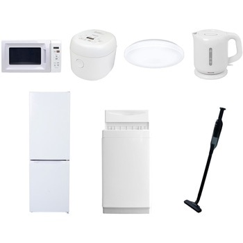 【家電セット】7点セット (6kg洗濯機 157L冷蔵庫 電子レンジ 炊飯器 シーリングライト 電気ケトル 軽量クリーナー) YAMAZEN(山善)