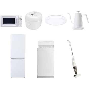 【家電セット】7点セット (6kg洗濯機 157L冷蔵庫 電子レンジ 炊飯器 シーリングライト 温調ケトル スティッククリーナー) YAMAZEN(山善)