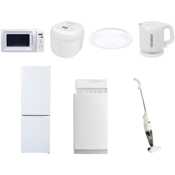 【家電セット】7点セット (157L冷蔵庫 6kg洗濯機 電子レンジ 3合炊き炊飯器 オーブントースター 電気ケトル 掃除機) YAMAZEN(山善)