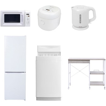 【家電セット】6点セット (6kg洗濯機 157L冷蔵庫 電子レンジ 炊飯器 電気ケトル レンジラック) YAMAZEN(山善)