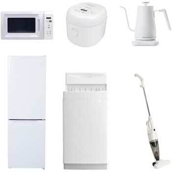 【家電セット】6点セット (6kg洗濯機 157L冷蔵庫 電子レンジ 炊飯器 温調ケトル スティッククリーナー) YAMAZEN(山善)