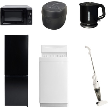 【家電セット】6点セット (6kg洗濯機 157L冷蔵庫 電子レンジ 炊飯器 電気ケトル スティッククリーナー) YAMAZEN(山善)