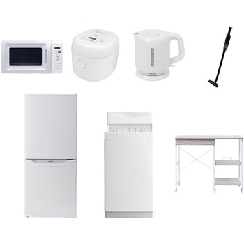 【家電セット】7点セット (6kg洗濯機 106L冷蔵庫 電子レンジ 炊飯器 電気ケトル 軽量クリーナー レンジラック) YAMAZEN(山善)
