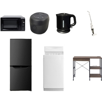 【家電セット】7点セット (6kg洗濯機 106L冷蔵庫 電子レンジ 炊飯器 電気ケトル スティッククリーナー レンジラック) YAMAZEN(山善)