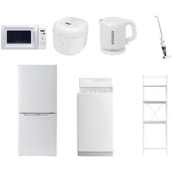 【家電セット】7点セット (6kg洗濯機 106L冷蔵庫 電子レンジ 炊飯器 電気ケトル スティッククリーナー 家電収納ラック) YAMAZEN(山善)