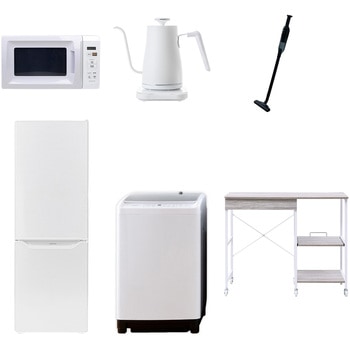 【家電セット】6点セット (8kg洗濯機 173L冷蔵庫 電子レンジ 温調ケトル 軽量クリーナー レンジラック) YAMAZEN(山善)
