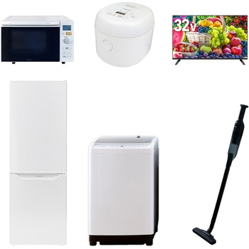 【家電セット】6点セット (8kg洗濯機 173L冷蔵庫 オーブンレンジ 炊飯器 32型液晶テレビ 軽量クリーナー) YAMAZEN(山善)