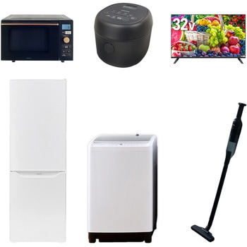 【家電セット】6点セット (8kg洗濯機 173L冷蔵庫 オーブンレンジ 炊飯器 32型液晶テレビ 軽量クリーナー) YAMAZEN(山善)