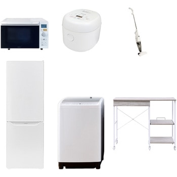 【家電セット】6点セット (8kg洗濯機 173L冷蔵庫 オーブンレンジ 炊飯器 スティッククリーナー レンジラック) YAMAZEN(山善)