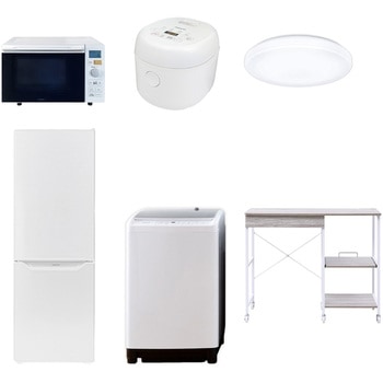【家電セット】6点セット (8kg洗濯機 173L冷蔵庫 オーブンレンジ 炊飯器 シーリングライト レンジラック) YAMAZEN(山善)