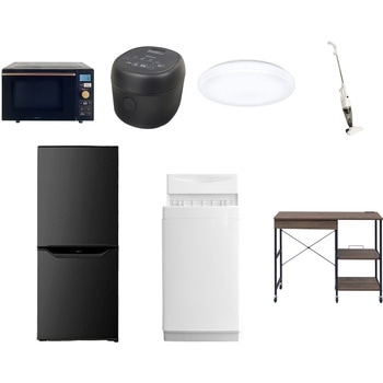 【家電セット】7点セット (6kg洗濯機 106L冷蔵庫 オーブンレンジ 炊飯器 シーリングライト スティッククリーナー レンジラック) YAMAZEN(山善)