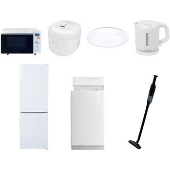 【家電セット】7点セット (6kg洗濯機 157L冷蔵庫 オーブンレンジ 炊飯器 シーリングライト 電気ケトル 軽量クリーナー) YAMAZEN(山善)