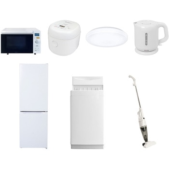 【家電セット】7点セット (6kg洗濯機 157L冷蔵庫 オーブンレンジ 炊飯器 シーリングライト 電気ケトル スティッククリーナー) YAMAZEN(山善)