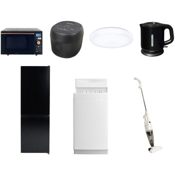 【家電セット】7点セット (6kg洗濯機 157L冷蔵庫 オーブンレンジ 炊飯器 シーリングライト 電気ケトル スティッククリーナー) YAMAZEN(山善)