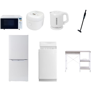 【家電セット】7点セット (6kg洗濯機 106L冷蔵庫 オーブンレンジ 炊飯器 電気ケトル 軽量クリーナー レンジラック) YAMAZEN(山善)