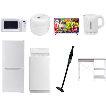 【家電セット】8点セット (6kg洗濯機 106L冷蔵庫 電子レンジ 炊飯器 32型液晶テレビ 電気ケトル 軽量クリーナー レンジラック) YAMAZEN(山善)