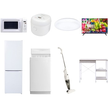【家電セット】8点セット (6kg洗濯機 157L冷蔵庫 電子レンジ 炊飯器 シーリングライト 32型液晶テレビ スティッククリーナー レンジラック) - YAMAZEN(山善)