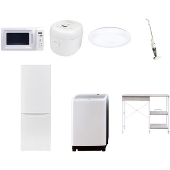【家電セット】7点セット (8kg洗濯機 173L冷蔵庫 電子レンジ 炊飯器 シーリングライト スティッククリーナー レンジラック) YAMAZEN(山善)
