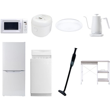 【家電セット】8点セット (6kg洗濯機 106L冷蔵庫 電子レンジ 炊飯器 シーリングライト 温調ケトル 軽量クリーナー レンジラック) YAMAZEN(山善)
