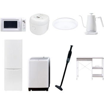 【家電セット】8点セット (8kg洗濯機 173L冷蔵庫 電子レンジ 炊飯器 シーリングライト 温調ケトル 軽量クリーナー レンジラック) - YAMAZEN(山善)