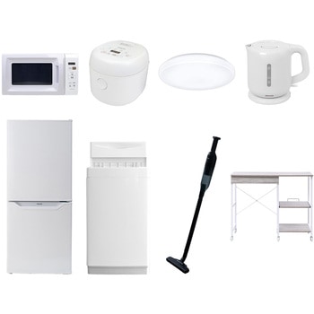 【家電セット】8点セット (6kg洗濯機 106L冷蔵庫 電子レンジ 炊飯器 シーリングライト 電気ケトル 軽量クリーナー レンジラック) YAMAZEN(山善)