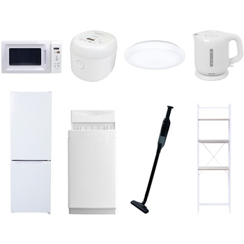 【家電セット】8点セット (6kg洗濯機 157L冷蔵庫 電子レンジ 炊飯器 シーリングライト 電気ケトル 軽量クリーナー 家電収納ラック) YAMAZEN(山善)
