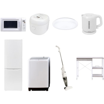 【家電セット】8点セット (8kg洗濯機 173L冷蔵庫 電子レンジ 炊飯器 シーリングライト 電気ケトル スティッククリーナー レンジラック) YAMAZEN(山善)