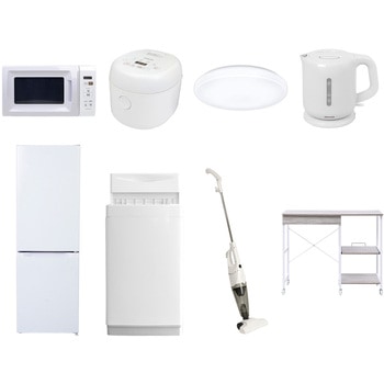 【家電セット】8点セット (6kg洗濯機 157L冷蔵庫 電子レンジ 炊飯器 シーリングライト 電気ケトル スティッククリーナー レンジラック) YAMAZEN(山善)