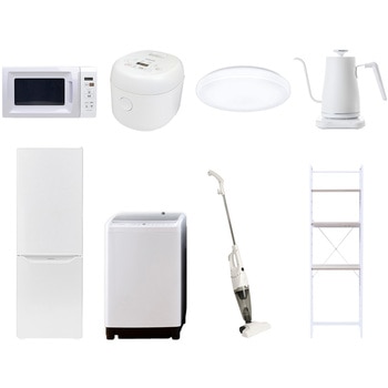【家電セット】8点セット (8kg洗濯機 173L冷蔵庫 電子レンジ 炊飯器 シーリングライト 温調ケトル スティッククリーナー 家電収納ラック) YAMAZEN(山善)