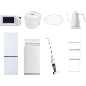 【家電セット】8点セット (6kg洗濯機 157L冷蔵庫 電子レンジ 炊飯器 シーリングライト 温調ケトル スティッククリーナー 家電収納ラック) YAMAZEN(山善)