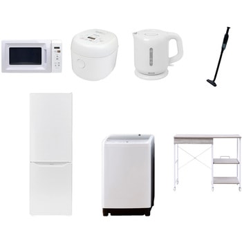 【家電セット】7点セット (8kg洗濯機 173L冷蔵庫 電子レンジ 炊飯器 電気ケトル 軽量クリーナー レンジラック) YAMAZEN(山善)