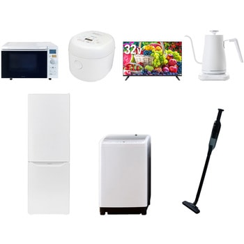 【家電セット】7点セット (8kg洗濯機 173L冷蔵庫 オーブンレンジ 炊飯器 32型液晶テレビ 温調ケトル 軽量クリーナー) YAMAZEN(山善)