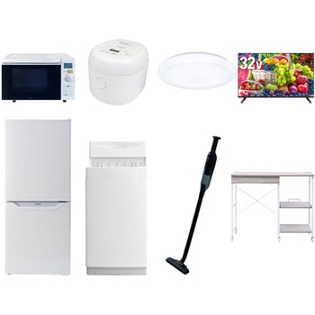 【家電セット】8点セット (6kg洗濯機 106L冷蔵庫 オーブンレンジ 炊飯器 シーリングライト 32型液晶テレビ 軽量クリーナー レンジラック) YAMAZEN(山善)