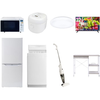 【家電セット】8点セット (6kg洗濯機 106L冷蔵庫 オーブンレンジ 炊飯器 シーリングライト 32型液晶テレビ スティッククリーナー レンジラック) YAMAZEN(山善)