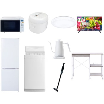 【家電セット】9点セット (6kg洗濯機 157L冷蔵庫 オーブンレンジ 炊飯器 シーリングライト 32型液晶テレビ 温調ケトル 軽量クリーナー レンジラック) YAMAZEN(山善)