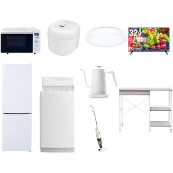 【家電セット】9点セット (6kg洗濯機 157L冷蔵庫 オーブンレンジ 炊飯器 シーリングライト 32型液晶テレビ 温調ケトル スティッククリーナー レンジラック) YAMAZEN(山善)