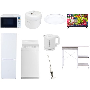 【家電セット】9点セット (6kg洗濯機 157L冷蔵庫 オーブンレンジ 炊飯器 シーリングライト 32型液晶テレビ 電気ケトル スティッククリーナー レンジラック) YAMAZEN(山善)