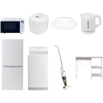 【家電セット】8点セット (106L冷蔵庫 6kg洗濯機 レンジラック オーブンレンジ 炊飯器 トースター 電気ケトル 掃除機)1人暮らし ワンルーム オフィス 新生活家電セット YAMAZEN(山善)
