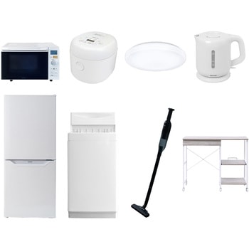 【家電セット】8点セット (6kg洗濯機 106L冷蔵庫 オーブンレンジ 炊飯器 シーリングライト 電気ケトル 軽量クリーナー レンジラック) YAMAZEN(山善)